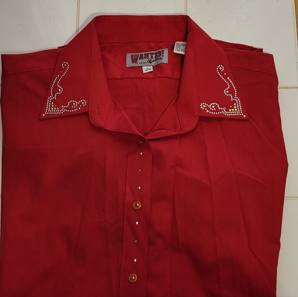 Vintage Red western button-up shirt size Large 14/16 - Picture 2 of 5